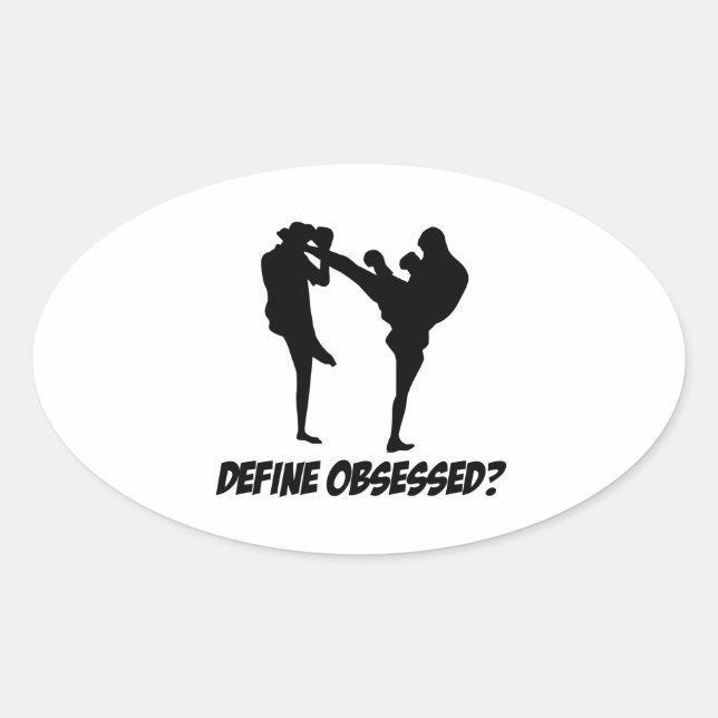 Coole Kick-Box Lovers Designs Ovaler Aufkleber (Vorderseite)