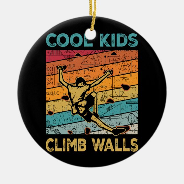 Coole Kids Climb Walls Extreme Sport Rock Klettern Keramik Ornament (Vorne)