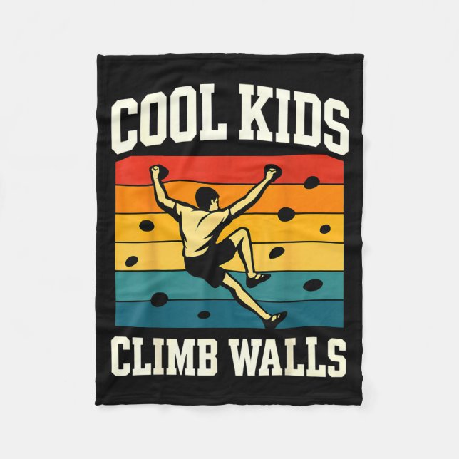 Coole Kids klettern an Wänden Extremesrt Boulder R Fleecedecke (Vorderseite)