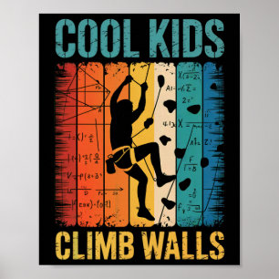 Coole Kids klettern an Wänden Rock Climbing Boulde Poster