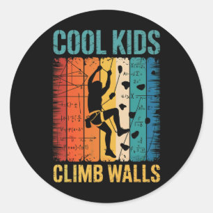 Coole Kids Klettern an Wänden Rock Klettern Boulde Runder Aufkleber