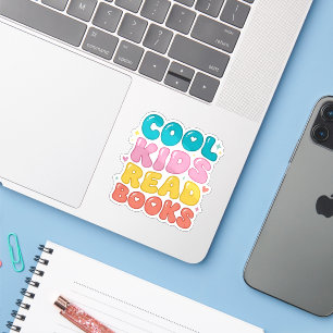 Coole Kids lesen Bücher  - Buchliebhaber lesend Aufkleber