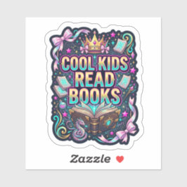 Coole Kids lesen Bücher - welliges Buchliebhaber l Aufkleber