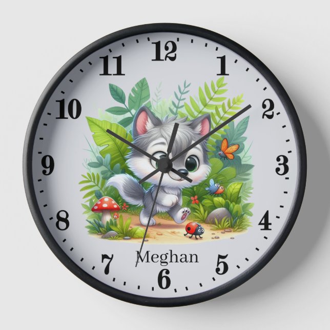 Coole Kids unisex wolf Uhr (Vorderseite)