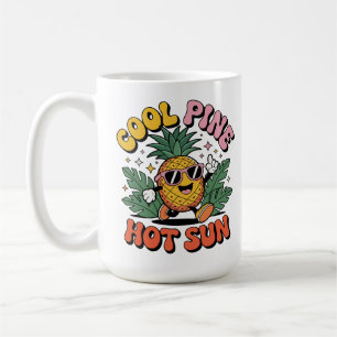 Coole Kiefer Heiße Sonne Retro Ananas Sommer Stimm Kaffeetasse