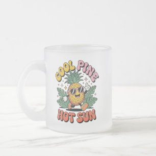 Coole Kiefer Heiße Sonne Retro Ananas Sommer Stimm Mattglastasse