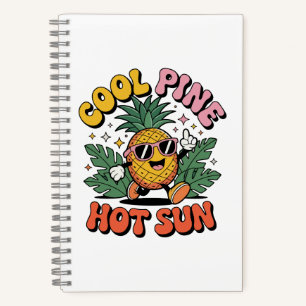 Coole Kiefer Heiße Sonne Retro Ananas Sommer Stimm Notizbuch