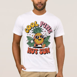 Coole Kiefer Heiße Sonne Retro Ananas Sommer Stimm T-Shirt