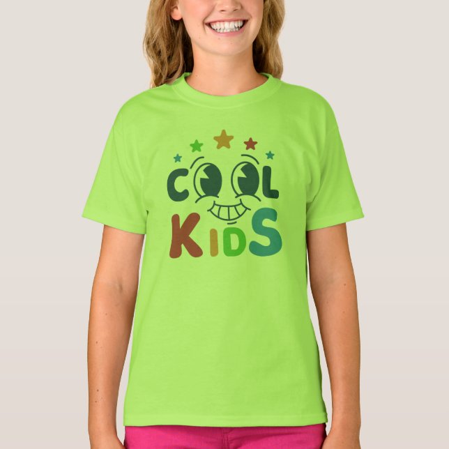 "Coole Kinder Grafischer T - Shirt - Spaß und stil (Vorderseite)