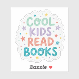 Coole Kinder lesen Bücher - Buchliebhaber lesend Aufkleber