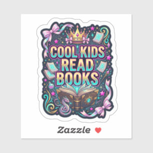 Coole Kinder lesen Bücher - Fantasy-Buchliebhaber  Aufkleber