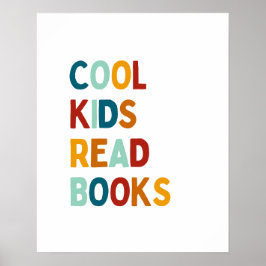 Coole Kinder Lesen Bücher farbiges Poster