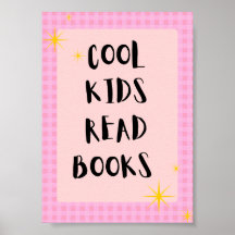 Coole Kinder lesen Bücher Wandkunst | Kinder lesen