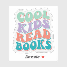 Coole Kinder lesen Bücher - welliges Buchliebhaber Aufkleber