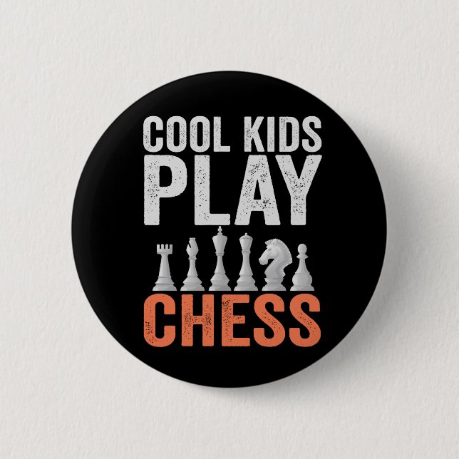 Coole Kinder spielen Schach Funny Schach Board Lie Button (Vorderseite)