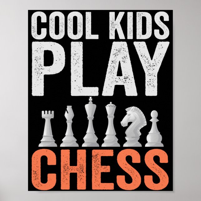 Coole Kinder spielen Schach Funny Schach Board Lie Poster (Vorne)