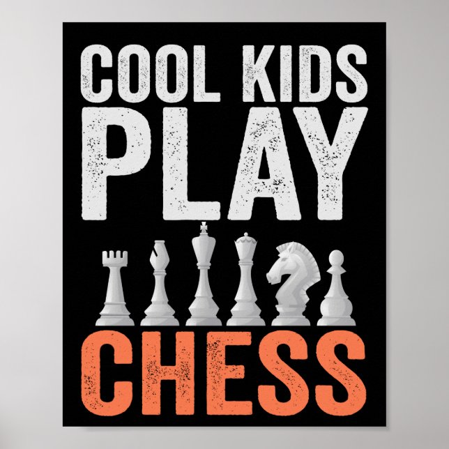 Coole Kinder spielen Schach Funny Schach Board Lie Poster (Vorne)