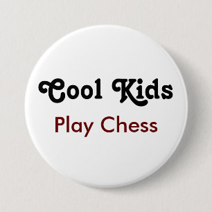Coole Kinder spielen Schach - Klug ist Cool Button