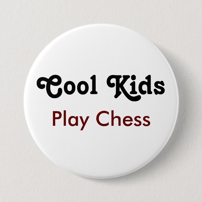 Coole Kinder spielen Schach - Klug ist Cool Button (Vorderseite)