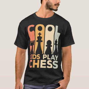 Coole Kinder spielen Schach Vintage Schachspieler T-Shirt