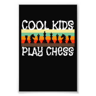 Coole Kinder spielen Schachspiel Schachspieler Sch Fotodruck