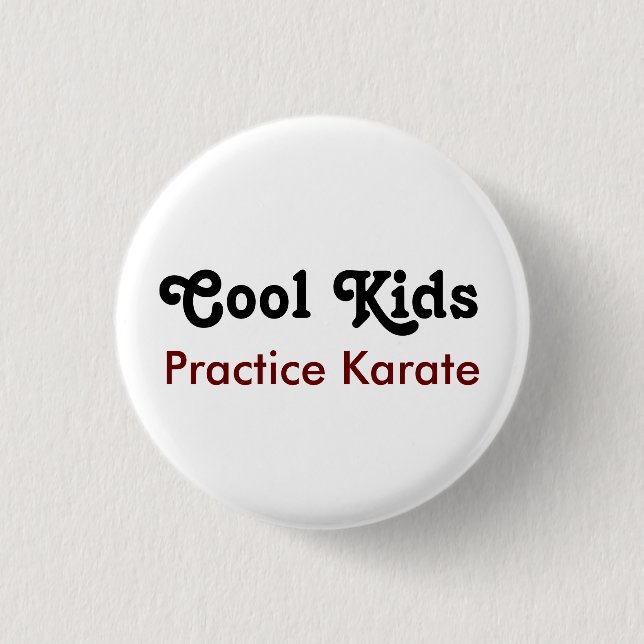 Coole Kinder üben Karate Button (Vorderseite)