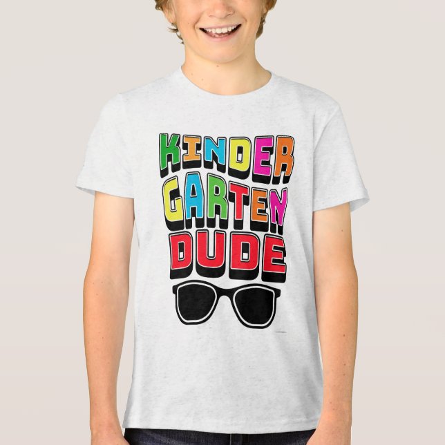 Coole Kindergarten-Typ-Gestaltung farbenfrohe Schu Tri-Blend Shirt (Vorderseite)
