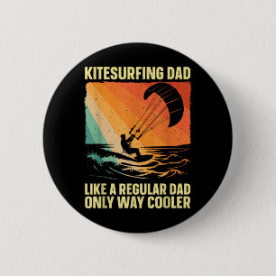 Coole Kitesurfing-Kunst für Väter Männer Kiteboard Button