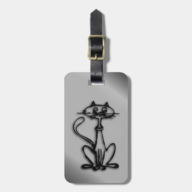 Coole Kitty Katze Gepäckanhänger (Vorderseite vertikal)