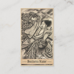 Coole klassische Vintage-japanische Dämonen-Tattoo Visitenkarte