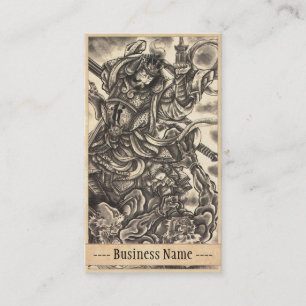 Coole klassische Vintage-japanische Dämonen-Tattoo Visitenkarte