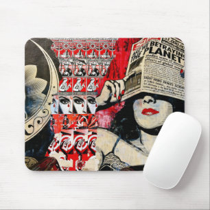Coole klassische Vintage-Straßenkunst Dame mit Zei Mousepad