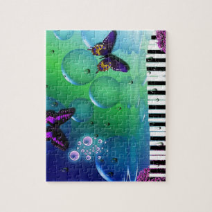 coole Klavier- und Naturfarben Hintergrund Puzzle
