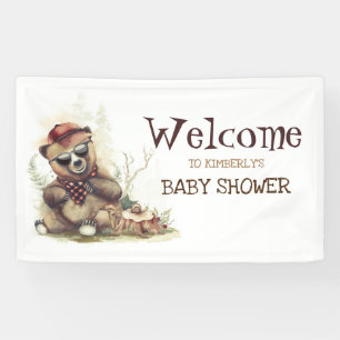 Coole kleine Lumberjack Bear Baby Dusche Empfang Banner