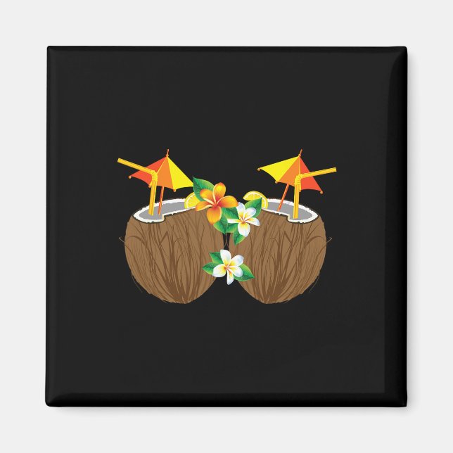 Coole Kokosgetränke Brust Funny Palm Tree Juice D Magnet (Vorne)
