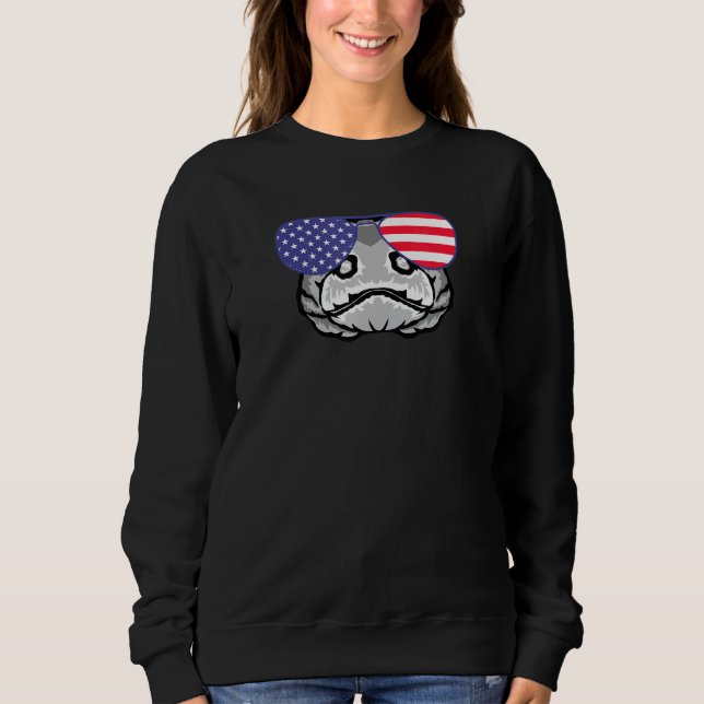Coole Komodo trägt US-Flaggensonnenbrille USA Amer Sweatshirt (Vorderseite)