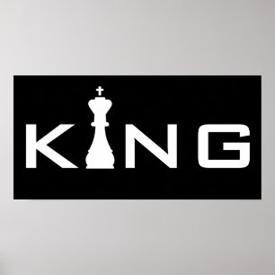 Coole König-Typografie-Schachspieler Poster