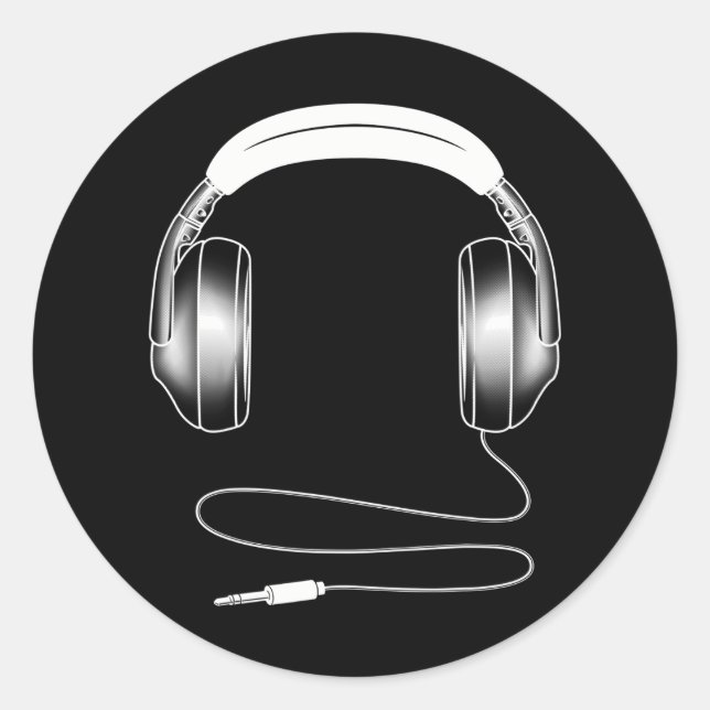 Coole Kopfhörer DJ Music Artist Lover Runder Aufkleber (Vorderseite)