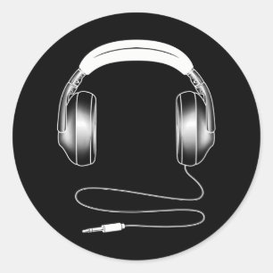 Coole Kopfhörer DJ Music Artist Lover Runder Aufkleber
