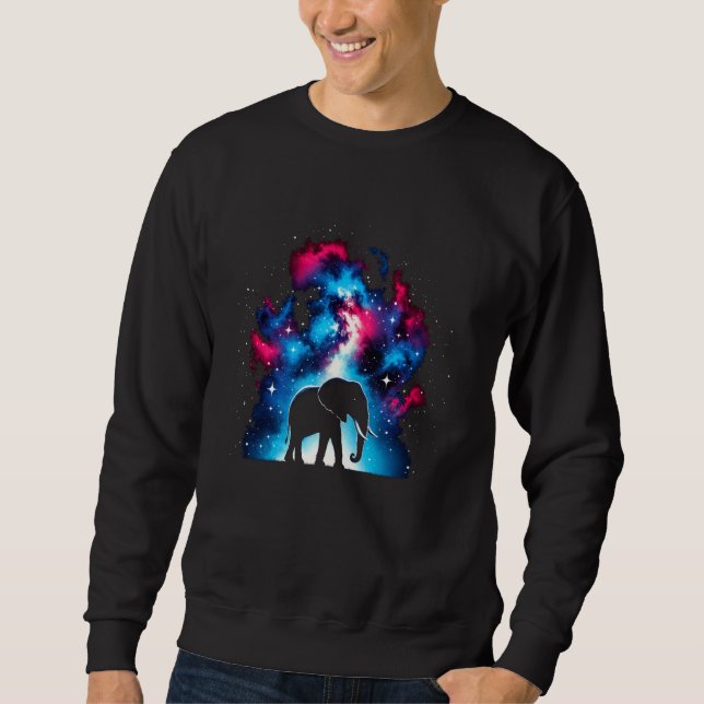 Coole kosmische Elefantengalaxie Sweatshirt (Vorderseite)
