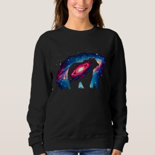 Coole kosmische Grizzly Bär Galaxy Grafik Weltraum Sweatshirt
