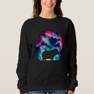 Coole kosmische Hippopotamus Galaxy Graphic Space Sweatshirt