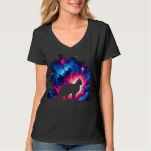 Coole Kosmische Katze Galaxy Grafik Weltraumkunst T-Shirt