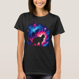 Coole Kosmische Katze Galaxy Grafik Weltraumkunst T-Shirt