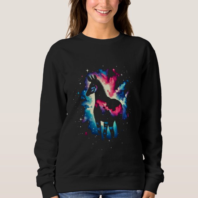 Coole Kosmische Okapi Galaxy Grafik Weltraumkunst Sweatshirt (Vorderseite)