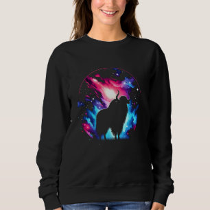 Coole kosmische Takin Galaxy Grafische Weltraumkun Sweatshirt