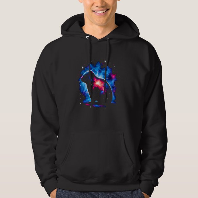 Coole Kosmische Wombat Galaxy Graphic Space Art Hoodie (Vorderseite)
