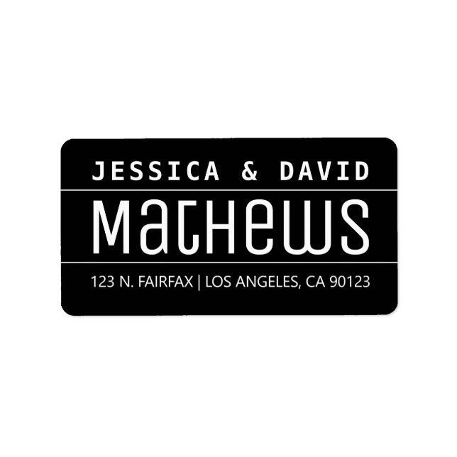 Coole kreative Schwarz-Weiß-Sicht Adressaufkleber (Vorne)