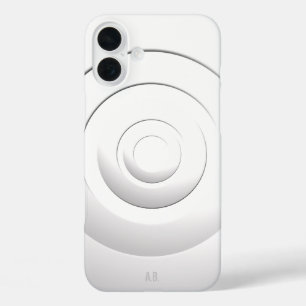Coole Kreise Modernes Weiß mit benutzerdefinierten iPhone 16 Plus Hülle