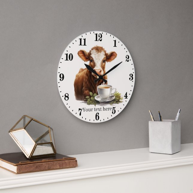 coole Küchen- oder Bürokaffee Große Wanduhr (Büro)